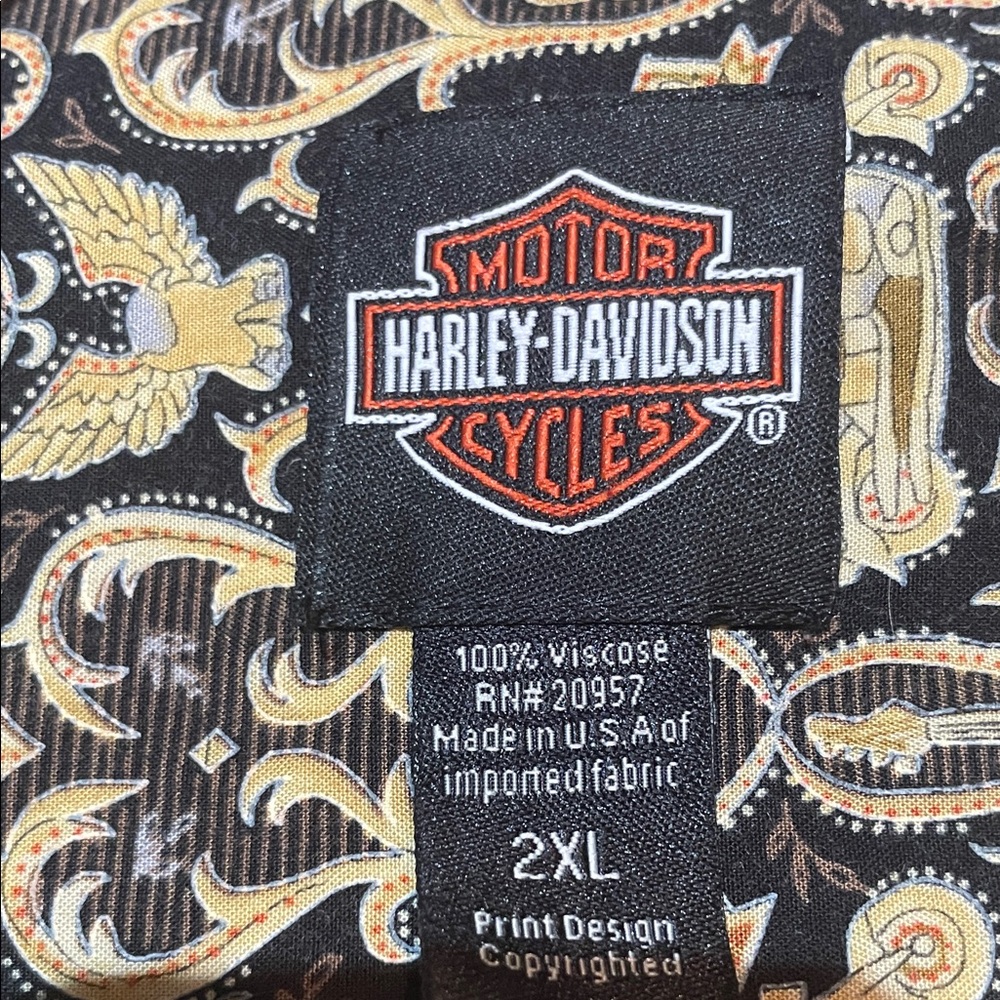 Harley-Davidson Black and Gold Casual Shirt - Picture 11 of 13